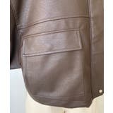 ヴィンテージライクマットフェイクレザー2WAYカラーショートブルゾン | moment+ | 詳細画像44 