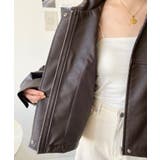 ヴィンテージライクマットフェイクレザー2WAYカラーショートブルゾン | moment+ | 詳細画像45 