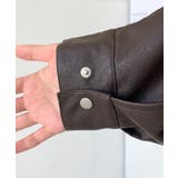 ヴィンテージライクマットフェイクレザー2WAYカラーショートブルゾン | moment+ | 詳細画像48 