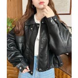 ヴィンテージライクマットフェイクレザー2WAYカラーショートブルゾン | moment+ | 詳細画像7 