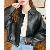 ヴィンテージライクマットフェイクレザー2WAYカラーショートブルゾン | moment+ | 詳細画像8 