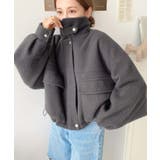 フェイクウールモッサ2WAYアレンジカラーショートブルゾン | moment+ | 詳細画像25 