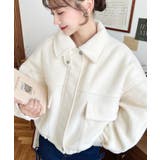 フェイクウールモッサ2WAYアレンジカラーショートブルゾン | moment+ | 詳細画像6 