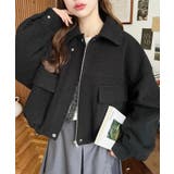 ブラック | フェイクウールモッサ2WAYアレンジカラーショートブルゾン | moment+