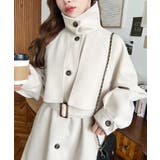 2WAYアレンジカラーミドル丈カラーコートニットメルトン | moment+ | 詳細画像10 