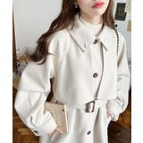 2WAYアレンジカラーミドル丈カラーコートニットメルトン | moment+ | 詳細画像12 