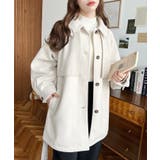 2WAYアレンジカラーミドル丈カラーコートニットメルトン | moment+ | 詳細画像13 