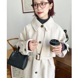 2WAYアレンジカラーミドル丈カラーコートニットメルトン | moment+ | 詳細画像2 