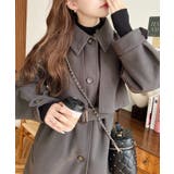 2WAYアレンジカラーミドル丈カラーコートニットメルトン | moment+ | 詳細画像39 