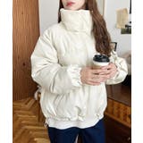 スタンドカラーファイバーダウンソフトフェイクレザーブルゾン | moment+ | 詳細画像10 