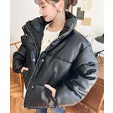 スタンドカラーファイバーダウンソフトフェイクレザーブルゾン | moment+ | 詳細画像13 