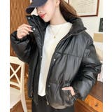 スタンドカラーファイバーダウンソフトフェイクレザーブルゾン | moment+ | 詳細画像24 