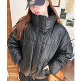 スタンドカラーファイバーダウンソフトフェイクレザーブルゾン | moment+ | 詳細画像27 