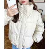 スタンドカラーファイバーダウンソフトフェイクレザーブルゾン | moment+ | 詳細画像3 