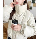 スタンドカラーファイバーダウンソフトフェイクレザーブルゾン | moment+ | 詳細画像9 