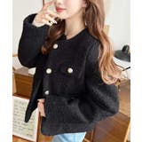 金ボタンノーカラージャケット フェイクリングウール | moment+ | 詳細画像21 