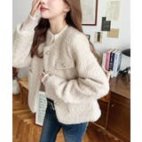 金ボタンノーカラージャケット フェイクリングウール | moment+ | 詳細画像29 