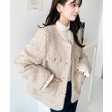 金ボタンノーカラージャケット フェイクリングウール | moment+ | 詳細画像34 