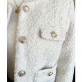 金ボタンノーカラージャケット フェイクリングウール | moment+ | 詳細画像9 