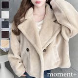 ショート丈テディベアボアPコートジャケット | moment+ | 詳細画像1 