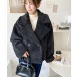 ショート丈テディベアボアPコートジャケット | moment+ | 詳細画像11 