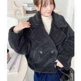 ショート丈テディベアボアPコートジャケット | moment+ | 詳細画像12 