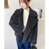 ショート丈テディベアボアPコートジャケット | moment+ | 詳細画像14 