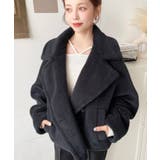 ショート丈テディベアボアPコートジャケット | moment+ | 詳細画像18 