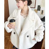 ショート丈テディベアボアPコートジャケット | moment+ | 詳細画像2 