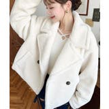 ショート丈テディベアボアPコートジャケット | moment+ | 詳細画像3 