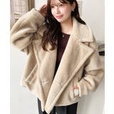 ショート丈テディベアボアPコートジャケット | moment+ | 詳細画像30 