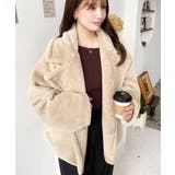 ショート丈テディベアボアPコートジャケット | moment+ | 詳細画像31 