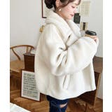 ショート丈テディベアボアPコートジャケット | moment+ | 詳細画像4 