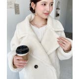 ショート丈テディベアボアPコートジャケット | moment+ | 詳細画像7 