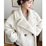 アイボリー | ショート丈テディベアボアPコートジャケット | moment+