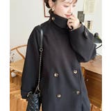 フェイクウールシャギーチェック＆ニットモッサ無地オーバーサイズミドル丈Pコートジ… | moment+ | 詳細画像10 