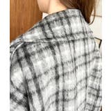 フェイクウールシャギーチェック＆ニットモッサ無地オーバーサイズミドル丈Pコートジ… | moment+ | 詳細画像36 