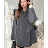 フェイクウールシャギーチェック＆ニットモッサ無地オーバーサイズミドル丈Pコートジ… | moment+ | 詳細画像37 