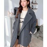 フェイクウールシャギーチェック＆ニットモッサ無地オーバーサイズミドル丈Pコートジ… | moment+ | 詳細画像38 