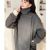 フェイクウールシャギーチェック＆ニットモッサ無地オーバーサイズミドル丈Pコートジ… | moment+ | 詳細画像46 