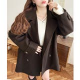 フェイクウールシャギーチェック＆ニットモッサ無地オーバーサイズミドル丈Pコートジ… | moment+ | 詳細画像48 