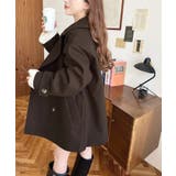 フェイクウールシャギーチェック＆ニットモッサ無地オーバーサイズミドル丈Pコートジ… | moment+ | 詳細画像49 