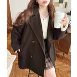 フェイクウールシャギーチェック＆ニットモッサ無地オーバーサイズミドル丈Pコートジ… | moment+ | 詳細画像50 