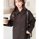 フェイクウールシャギーチェック＆ニットモッサ無地オーバーサイズミドル丈Pコートジ… | moment+ | 詳細画像55 