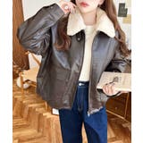 ファーティペット付きフェイクレザーブルゾン | moment+ | 詳細画像14 