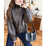 ファーティペット付きフェイクレザーブルゾン | moment+ | 詳細画像17 