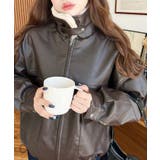 ファーティペット付きフェイクレザーブルゾン | moment+ | 詳細画像18 