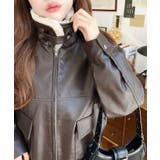 ファーティペット付きフェイクレザーブルゾン | moment+ | 詳細画像19 