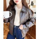 ファーティペット付きフェイクレザーブルゾン | moment+ | 詳細画像20 