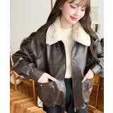 ファーティペット付きフェイクレザーブルゾン | moment+ | 詳細画像31 